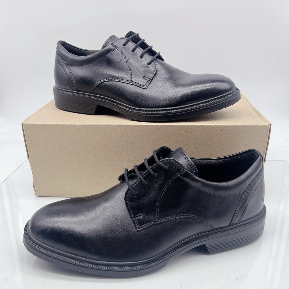 Ecco Maitland Hydromax Men's Casual Derby Shoes Black Leather EU 42 US 8 - 8.5